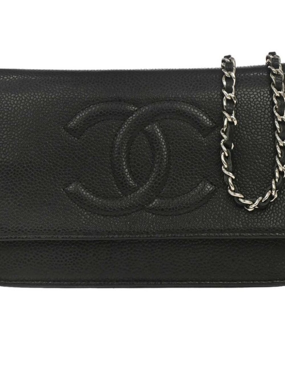 Chanel Black Calfskin Timeless WOC Wallet on Chain Shoulder Bag